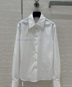 🤞 AC75885 Coco Chanel Girls' French Palace Style Pearl Edge Shirt Imported Cotton Poplin Pure C ud112voe