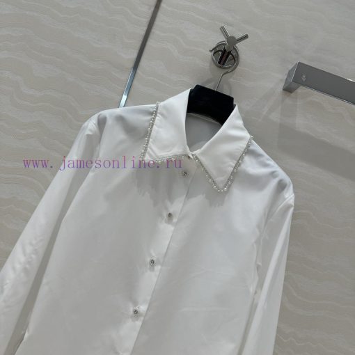 🤞 AC75885 Coco Chanel Girls' French Palace Style Pearl Edge Shirt Imported Cotton Poplin Pure C ud112voe - Image 3
