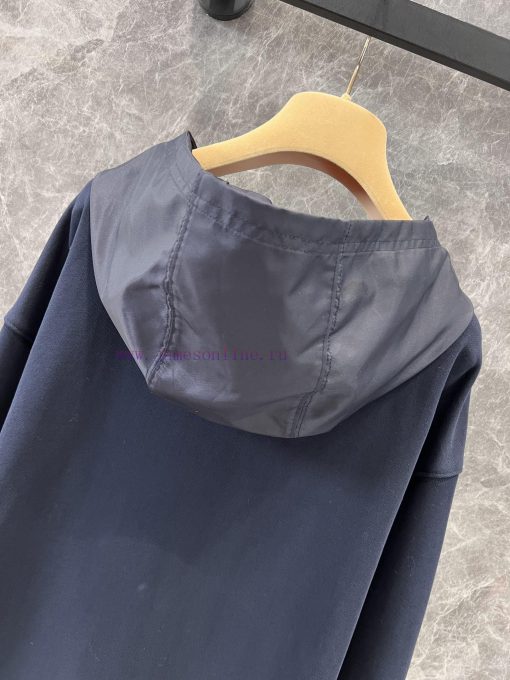 ZW60377 Miu Miu 25Ss Early Spring New Logo Embroidered Hooded Drawstring Jacket Coat | Yb Devel 76yaeo65 - Image 6