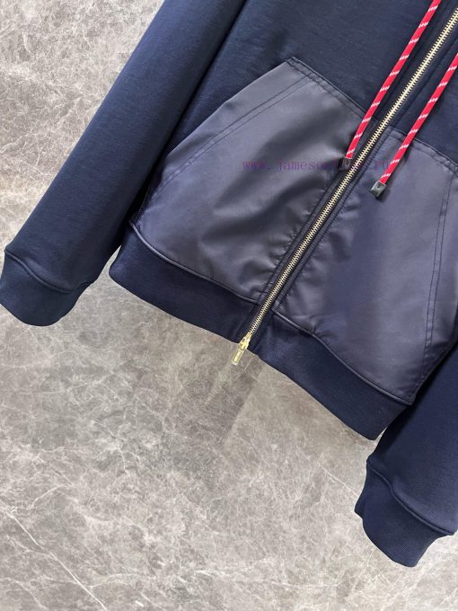 ZW60377 Miu Miu 25Ss Early Spring New Logo Embroidered Hooded Drawstring Jacket Coat | Yb Devel 76yaeo65 - Image 8