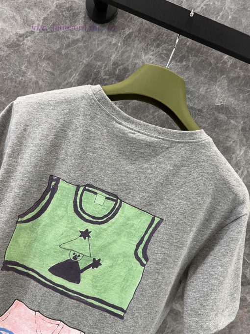 ZT60380 Gucci 25Ss Early Spring New Cartoon Cat Letter Printed Short Sleeved T-shirt 丨 YB Devel iccmbt17 - Image 5