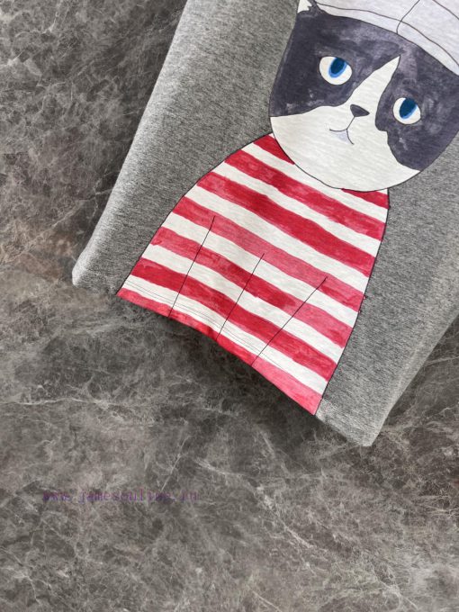 ZT60380 Gucci 25Ss Early Spring New Cartoon Cat Letter Printed Short Sleeved T-shirt 丨 YB Devel iccmbt17 - Image 8