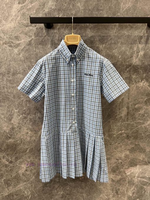 ZL60385 MiuMi * 25Ss Early Spring New Logo Embroidered Hundred Fold Shirt Skirt 丨 YB Developed 6hzfmh1b