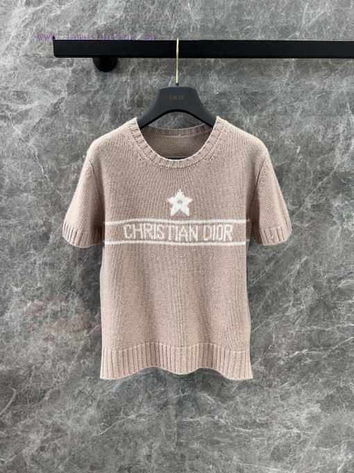 ZT60390 Dior 25Ss Spring/Summer New Lucky Star Logo Jacquard Cashmere Short Sleeve Knitted Swea ab3orf2u - Image 2