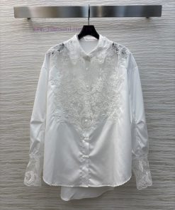 CC75892 Ermanno Scervino Lace King 25 Early Spring Heavy Crafted Lace Splicing Shirt Overweight w5hicwk0