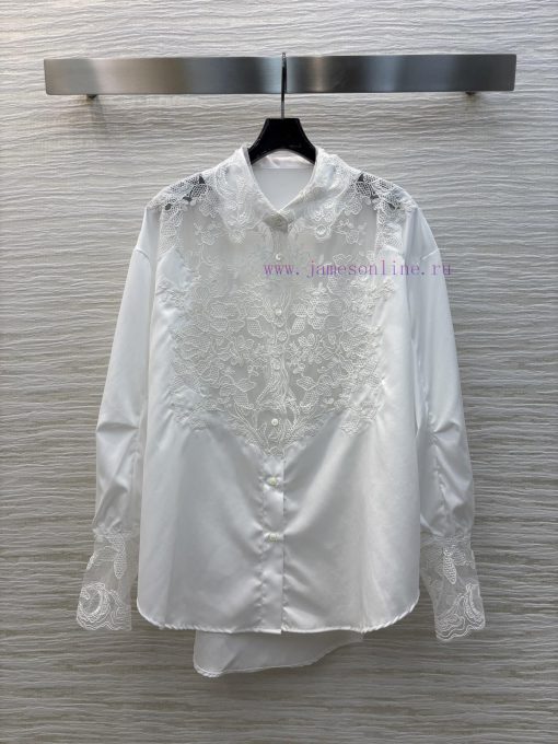 CC75892 Ermanno Scervino Lace King 25 Early Spring Heavy Crafted Lace Splicing Shirt Overweight w5hicwk0 - Image 2
