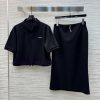 CT75890 Prada 25 Spring/Summer New Collection Fashionable Casual Set Polo Collar Short Top+Elas xk36s0uo