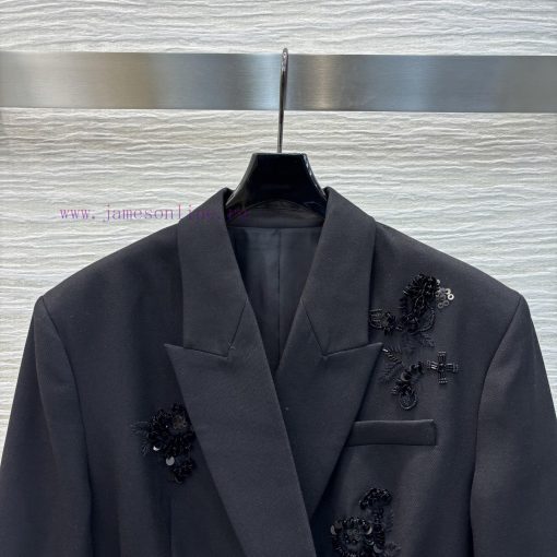 CW75893 Prada 25 Year Early Spring Collection Heavy Industry Ordered Pearl Sequin Flower Lapel cjf7phbb - Image 3