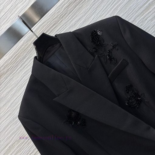 CW75893 Prada 25 Year Early Spring Collection Heavy Industry Ordered Pearl Sequin Flower Lapel cjf7phbb - Image 6