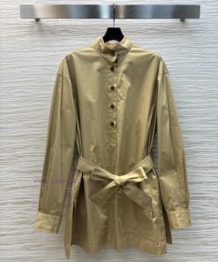 CC75897 YSLouis Vuitton 25 Spring/Summer Minimalist British Style Half Open Placket Mid Length z39p529s