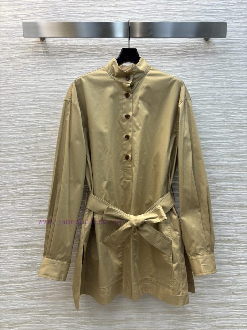 CC75897 YSLouis Vuitton 25 Spring/Summer Minimalist British Style Half Open Placket Mid Length z39p529s