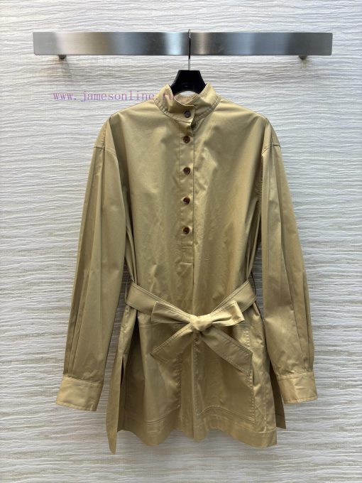 CC75897 YSLouis Vuitton 25 Spring/Summer Minimalist British Style Half Open Placket Mid Length z39p529s - Image 2