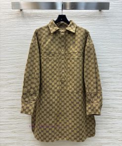 CL75900 Gucci 25 Early Spring New Collection Classic Double G Vintage Series Collar Shirt Dress ipknfcnw