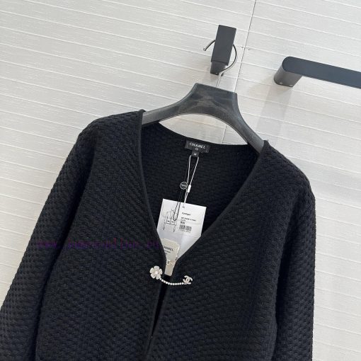 BW75908 Cha * 25p New Product Embossed Knitted Hook Button Small Cardigan With Water Diamond Ca b7um8ulr - Image 3