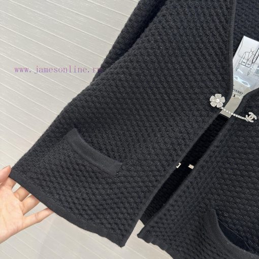 BW75908 Cha * 25p New Product Embossed Knitted Hook Button Small Cardigan With Water Diamond Ca b7um8ulr - Image 7