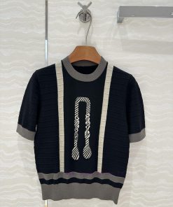AT75093 H High Intelligence Wearing Style 25s Spring/Summer New Product Jacquard Knitted Short prniivjk