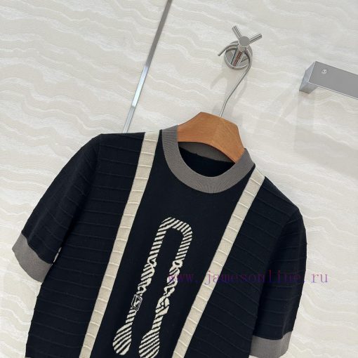 AT75093 H High Intelligence Wearing Style 25s Spring/Summer New Product Jacquard Knitted Short prniivjk - Image 3