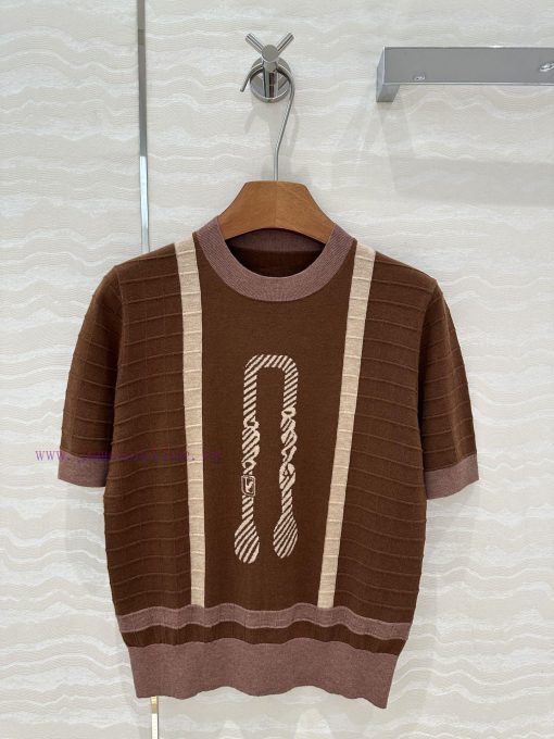 AT75093 H High Intelligence Wearing Style 25s Spring/Summer New Product Jacquard Knitted Short 5yx7ua7a - Image 2