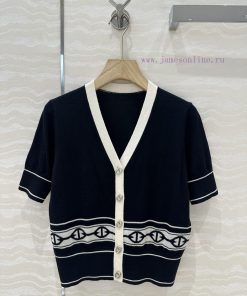 AW75113 H Majia 25s Spring/Summer New Product Classic V-neck Wool Short Sleeve Cardigan 18 Need klonpyfh