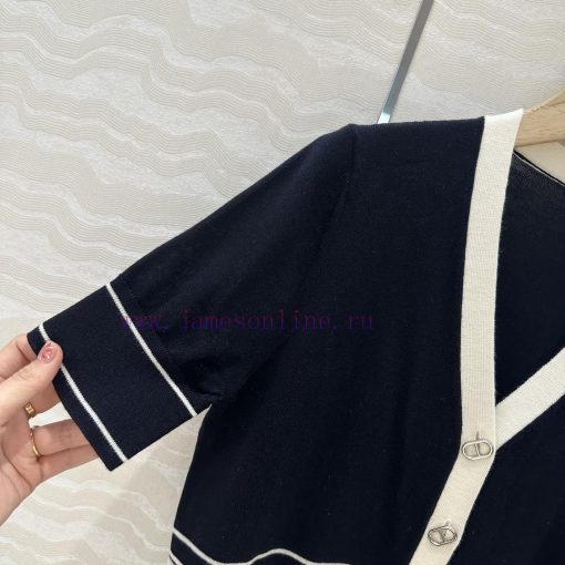 AW75113 H Majia 25s Spring/Summer New Product Classic V-neck Wool Short Sleeve Cardigan 18 Need klonpyfh - Image 5
