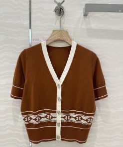 AW75113 H Majia 25s Spring/Summer New Product Classic V-neck Wool Short Sleeve Cardigan 18 Need ddtmh6pm