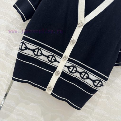 AW75113 H Majia 25s Spring/Summer New Product Classic V-neck Wool Short Sleeve Cardigan 18 Need klonpyfh - Image 7