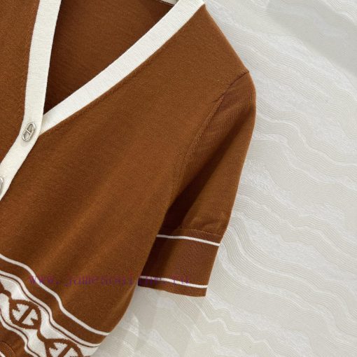 AW75113 H Majia 25s Spring/Summer New Product Classic V-neck Wool Short Sleeve Cardigan 18 Need ddtmh6pm - Image 5