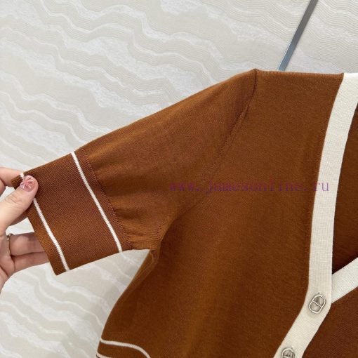 AW75113 H Majia 25s Spring/Summer New Product Classic V-neck Wool Short Sleeve Cardigan 18 Need ddtmh6pm - Image 6