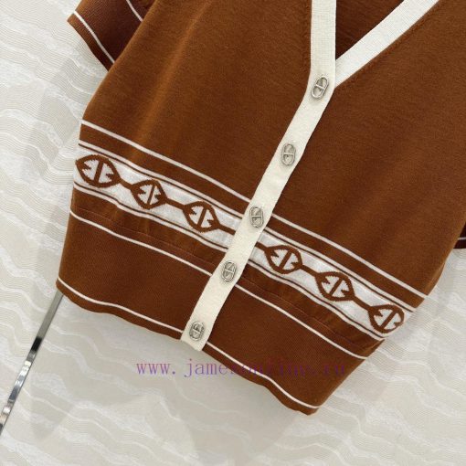 AW75113 H Majia 25s Spring/Summer New Product Classic V-neck Wool Short Sleeve Cardigan 18 Need ddtmh6pm - Image 7