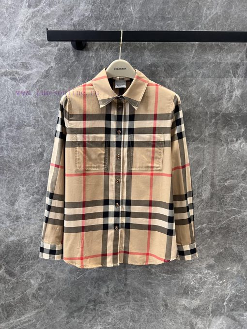 ZC60391 Burberry 25Ss Early Spring New Double Pocket Plaid Cotton Long Sleeved Shirt | This Sup qhbqkdqk