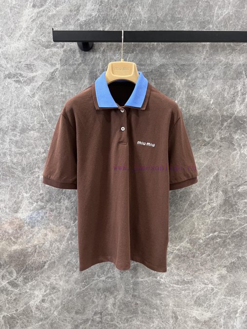 ZT60395 MiuMi * 25Ss Spring/Summer New Collection Color Contrasting Double Collar Design Positi riq9mo3s - Image 2