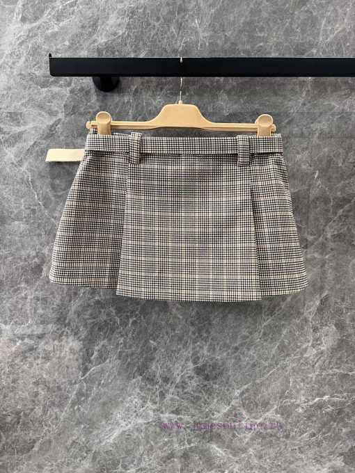 ZB60397 MiuMiuiu 25Ss Spring/Summer New Intelligent Molecular Academy Style Pattern Mini Skirt bk9x4eqa - Image 3