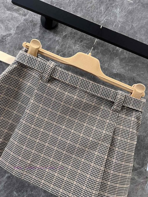 ZB60397 MiuMiuiu 25Ss Spring/Summer New Intelligent Molecular Academy Style Pattern Mini Skirt bk9x4eqa - Image 5