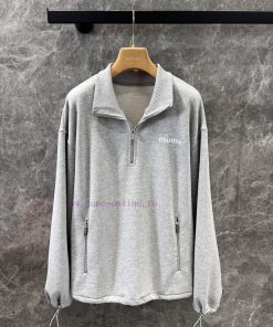 ZT60399 MiuMi * 24Ss Early Spring New Classic Zipper Stand Up Collar Sweatshirt Jacket | Yb Dev kb2d3wc0