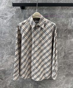 ZC60500 Burberry 25Ss Early Spring New Shield Embroidered Plaid Cotton Shirt | Produced This Su x1z7t9pv