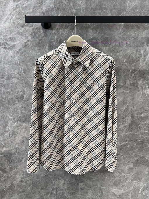 ZC60500 Burberry 25Ss Early Spring New Shield Embroidered Plaid Cotton Shirt | Produced This Su x1z7t9pv