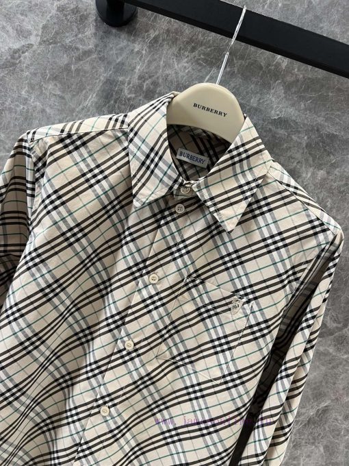 ZC60500 Burberry 25Ss Early Spring New Shield Embroidered Plaid Cotton Shirt | Produced This Su x1z7t9pv - Image 4