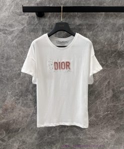 ZT60501 Dior 24Ss Early Spring New Plush Rhinestone Letter Logo T-shirt | Yb Developed Regular c4opffog