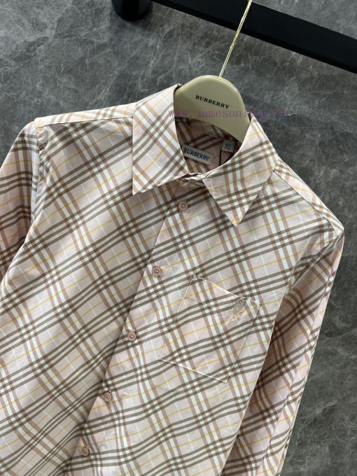 ZC60500 Burberry 25Ss Early Spring New Shield Embroidered Plaid Cotton Shirt | Produced This Su d29aii4u - Image 4