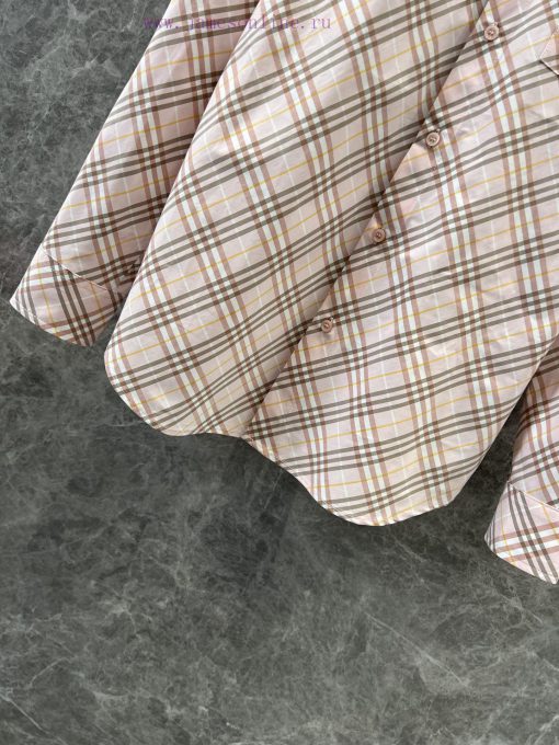 ZC60500 Burberry 25Ss Early Spring New Shield Embroidered Plaid Cotton Shirt | Produced This Su d29aii4u - Image 7