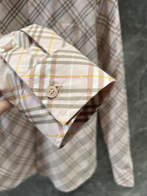 ZC60500 Burberry 25Ss Early Spring New Shield Embroidered Plaid Cotton Shirt | Produced This Su d29aii4u - Image 8