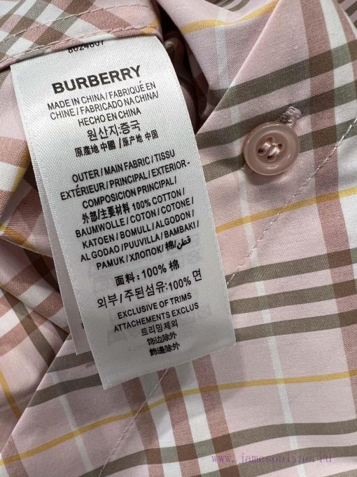 ZC60500 Burberry 25Ss Early Spring New Shield Embroidered Plaid Cotton Shirt | Produced This Su d29aii4u - Image 10