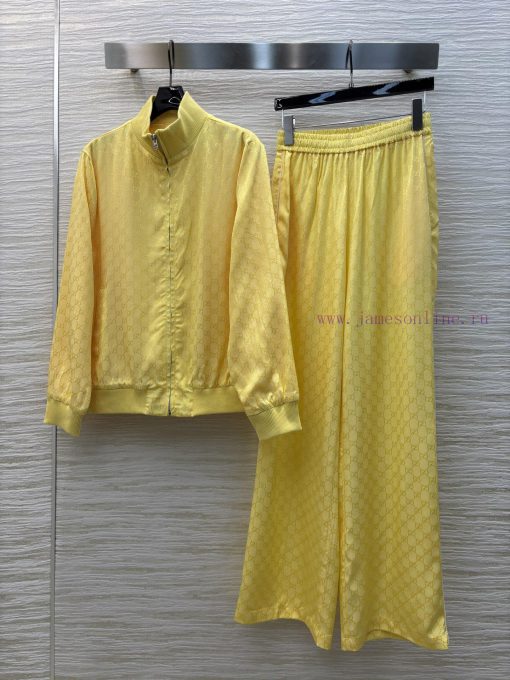 CT75919 Gucci 25 Early Spring New Collection Double G Jacquard Sports Set With Stand Up Collar equpnitn