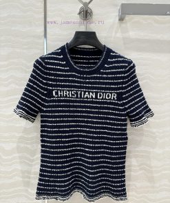 High End AT73272 Miss D * Limited Edition New Variety Yarn Navy Style Striped Round Neck Knitte myc5ngsm