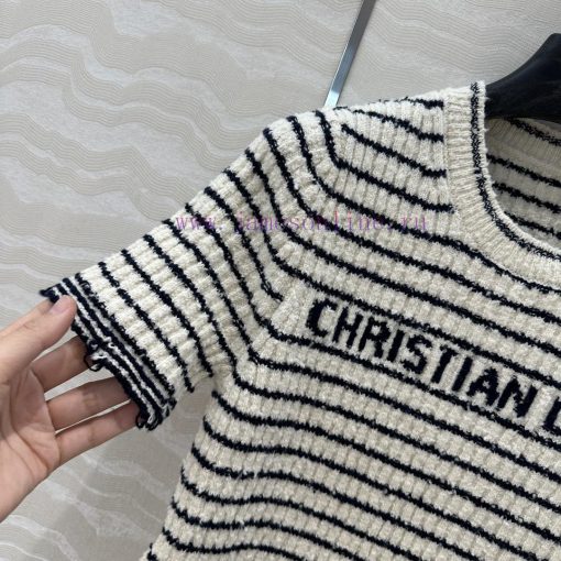 High End AT73272 Miss D * Limited Edition New Variety Yarn Navy Style Striped Round Neck Knitte 079p214c - Image 4