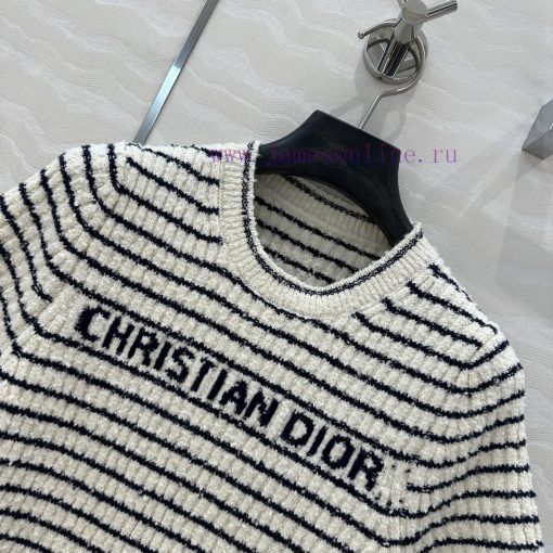High End AT73272 Miss D * Limited Edition New Variety Yarn Navy Style Striped Round Neck Knitte 079p214c - Image 5