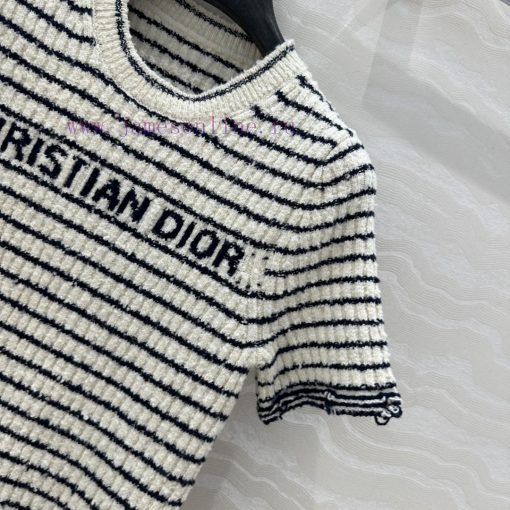 High End AT73272 Miss D * Limited Edition New Variety Yarn Navy Style Striped Round Neck Knitte 079p214c - Image 6