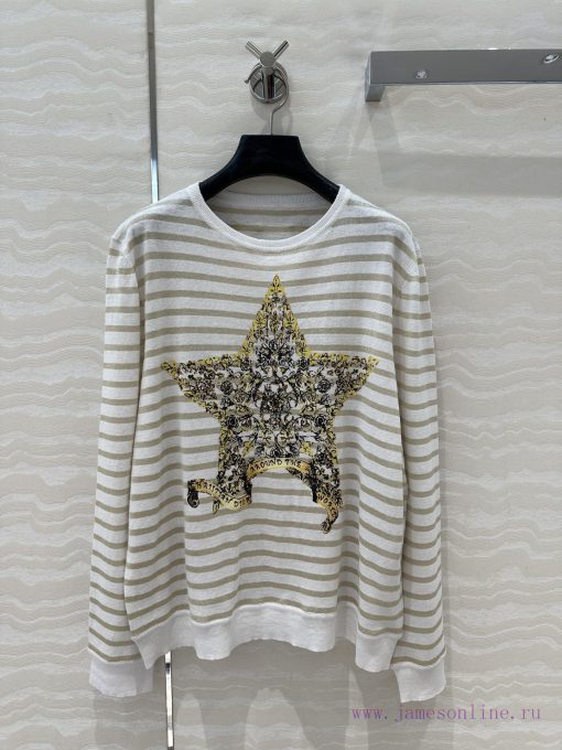 AT75053 Miss Dior New Year Limited Platinum Series Striped Star Flower Printed High End Linen K aax6duwz - Image 2