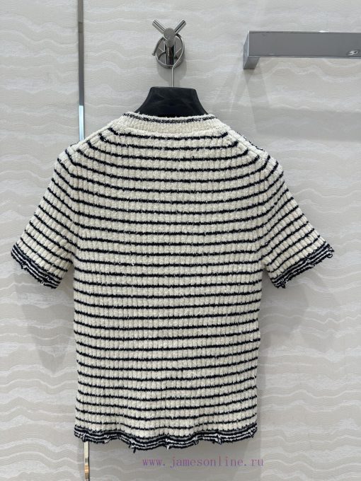 High End AT73272 Miss D * Limited Edition New Variety Yarn Navy Style Striped Round Neck Knitte 079p214c - Image 10