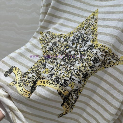 AT75053 Miss Dior New Year Limited Platinum Series Striped Star Flower Printed High End Linen K aax6duwz - Image 5